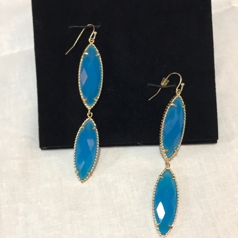 Kendra Scott Double Blue Stone Earrings